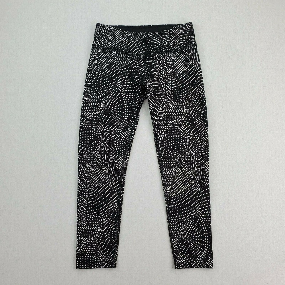 CC - Beyond Yoga Leggings Pants Womens Small Black White Swirling Dots Mid Rise